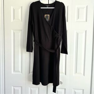 NWT Vero Moda Wrap Front Knit Black Mini Dress Women’s Size 2X